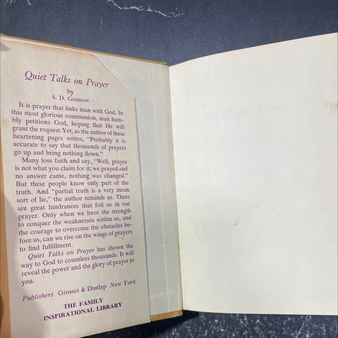 quiet talks on prayer book, by S. D. Gordon, 1971 Hardcover image 4