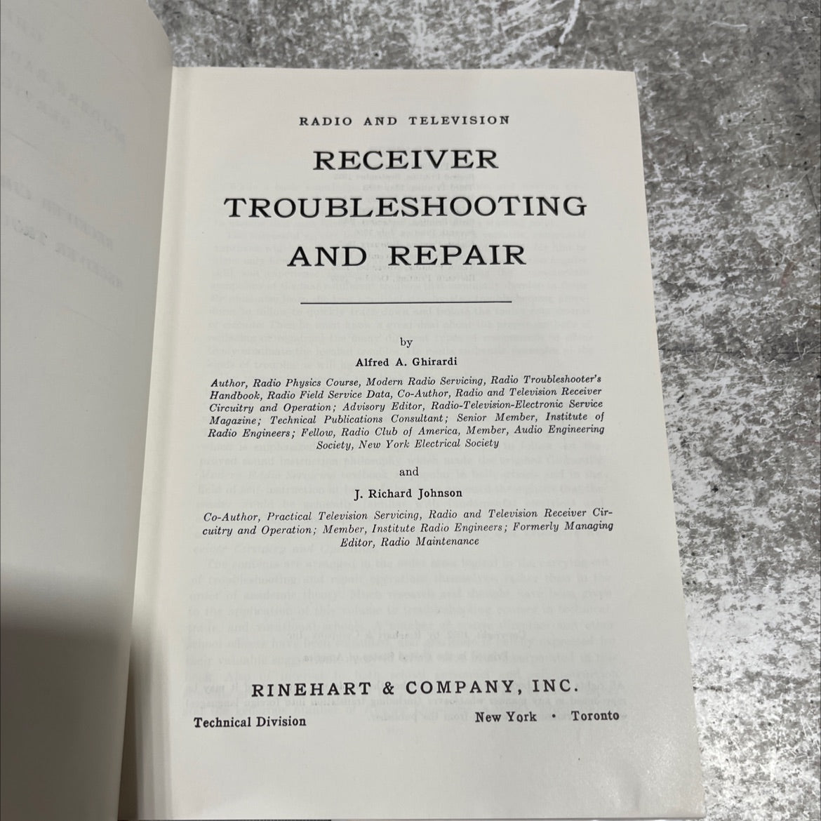 radio and television receiver troubleshooting and repair book, by alfred a. ghirardi, j. richard johnson, 1959 Hardcover image 2