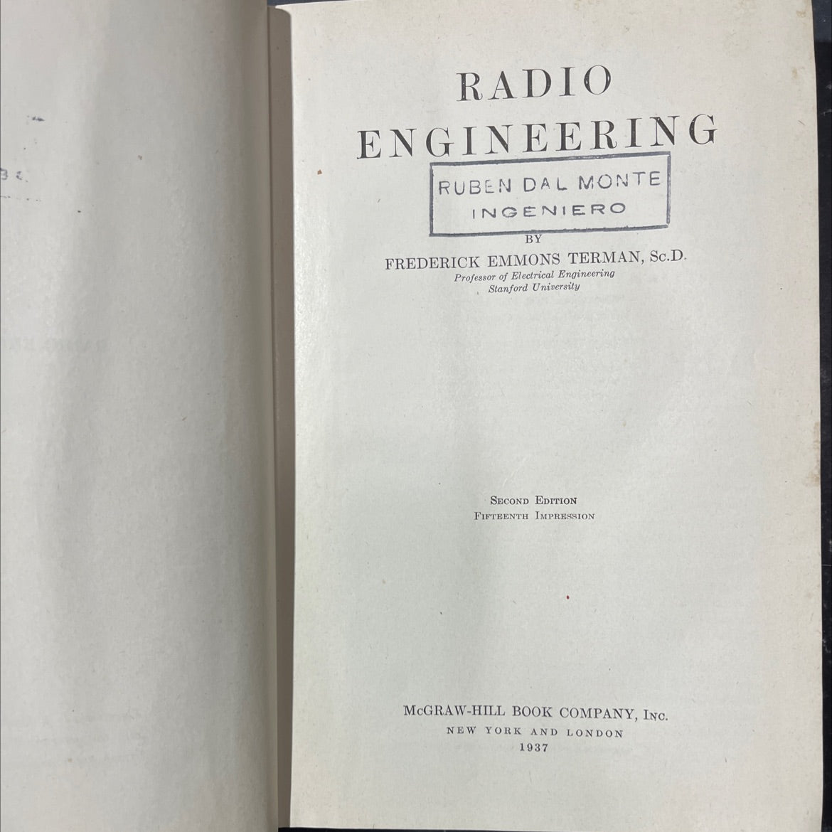 radio engineering book, by frederick emmons terman, 1937 Hardcover image 2