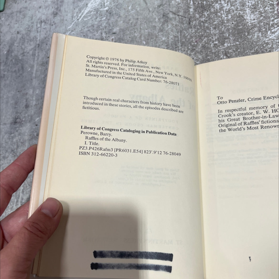 raffles of the albany book, by barry perowne, 1976 Hardcover image 3