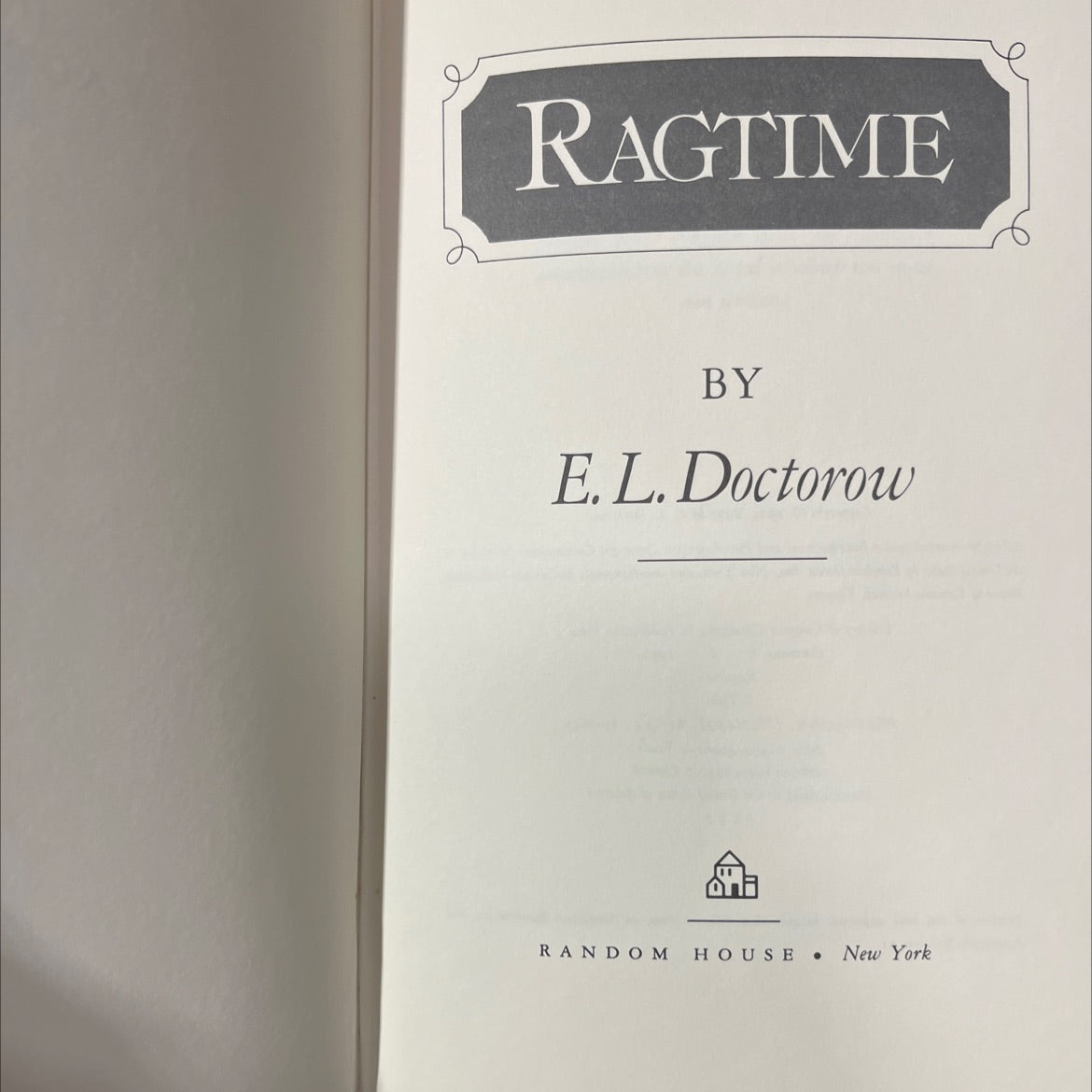 ragtime book, by E L Doctorow, 1975 Hardcover image 2