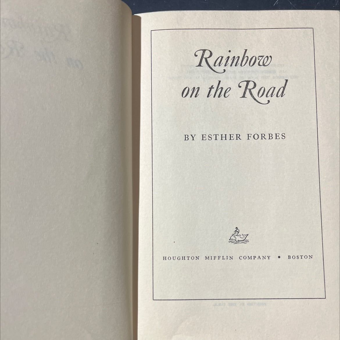 rainbow on the road book, by esther forbes, 1954 Hardcover image 2