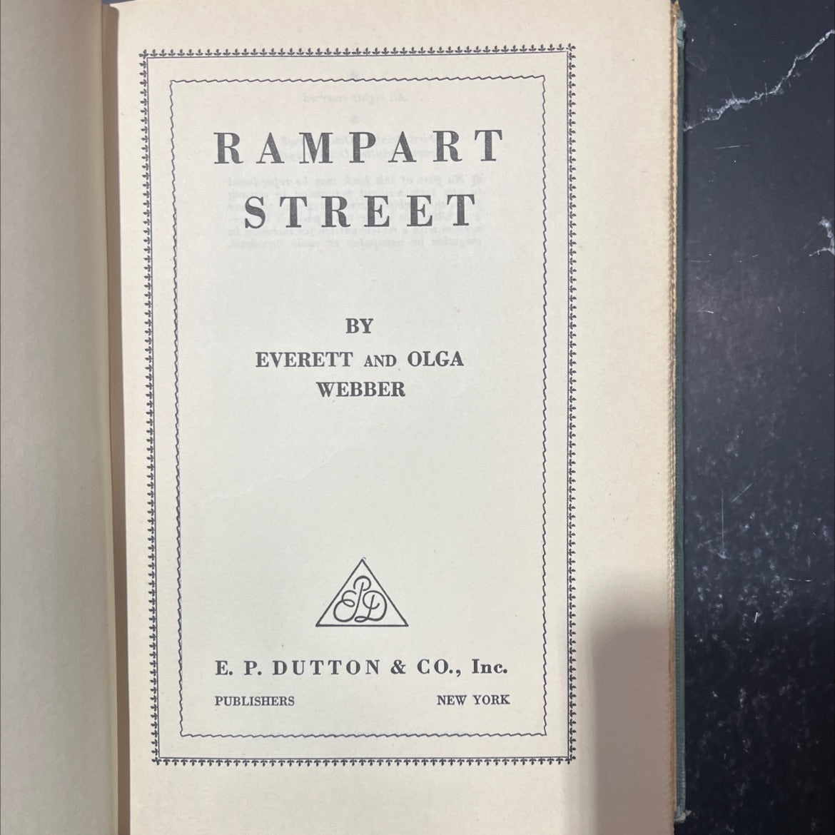 rampart street book, by everett and olga webber, 1948 Hardcover image 2