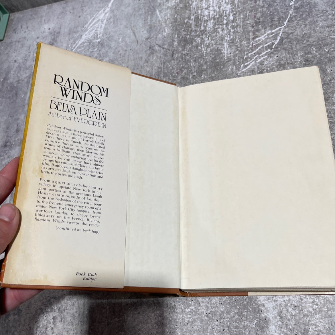 random winds book, by belva plain, 1980 Hardcover image 4