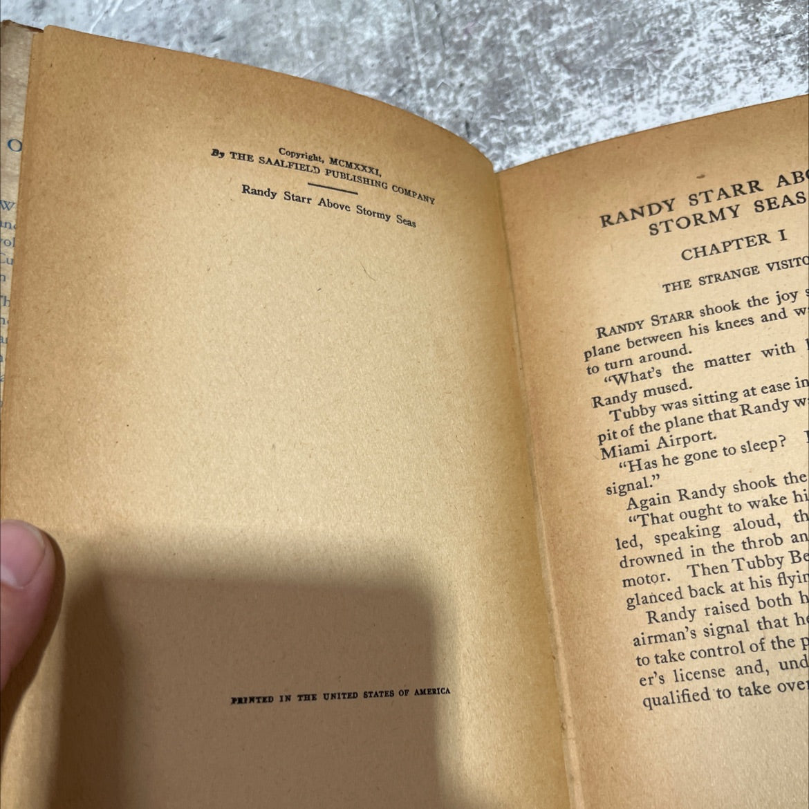 randy starr above stormy seas book, by eugene martin, 1931 Hardcover image 3