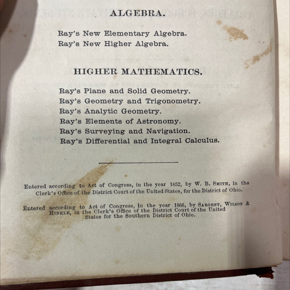 ray's new higher algebra book, by joseph ray, 1866 Hardcover, Antique image 3