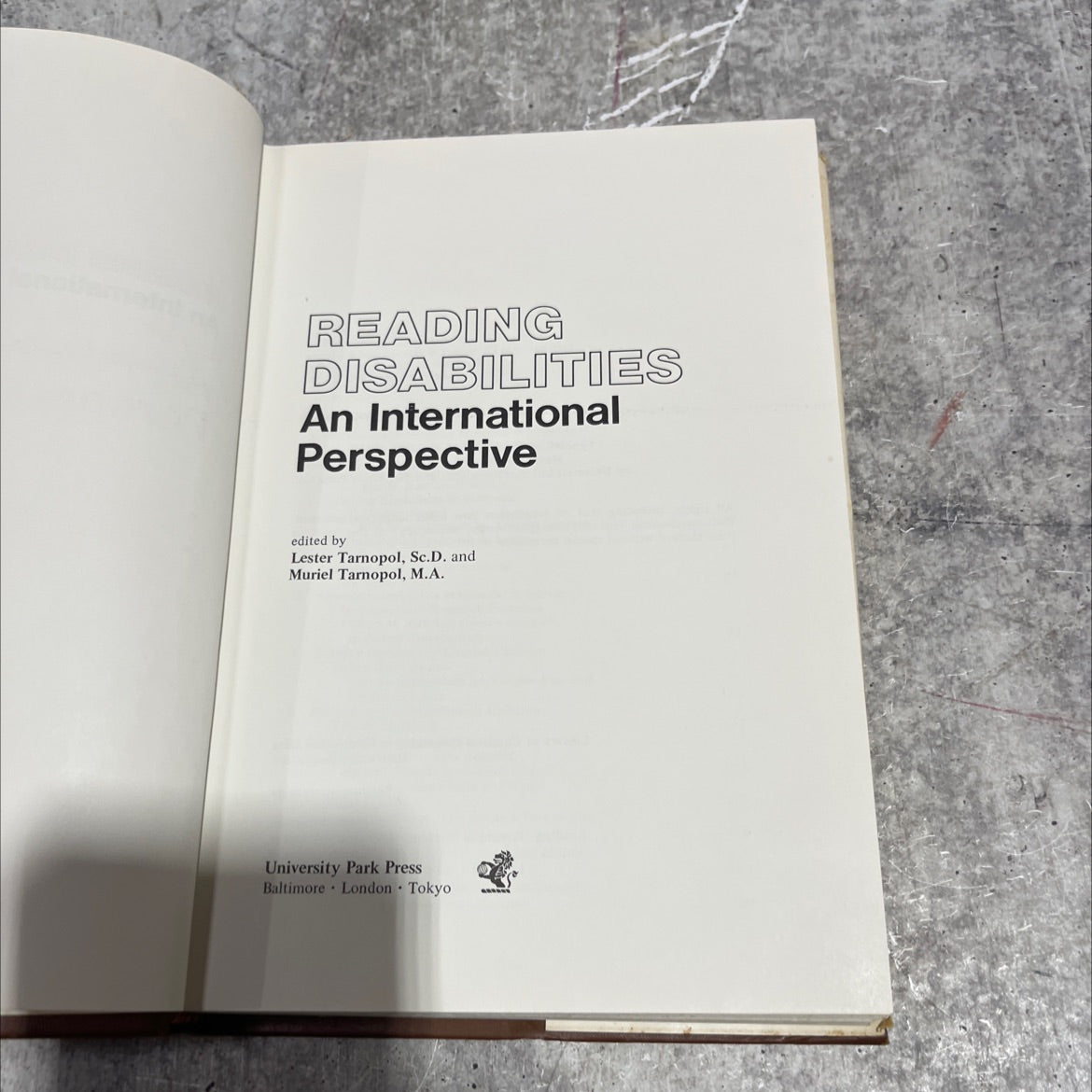 reading disabilities an international perspective book, by lester tarnopol, muriel tarnopol, 1976 Hardcover image 2