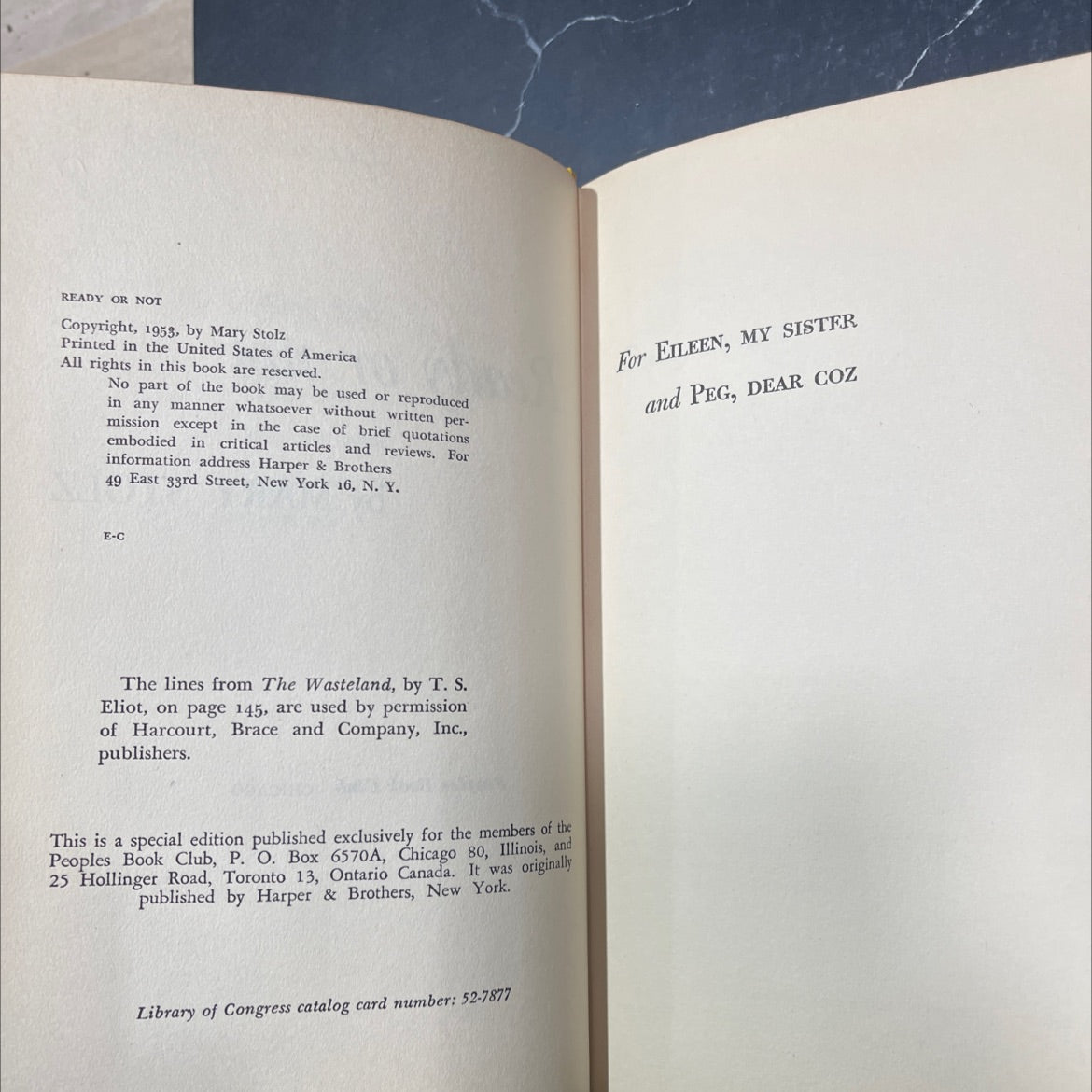 ready or not book, by mary stolz, 1953 Hardcover image 3