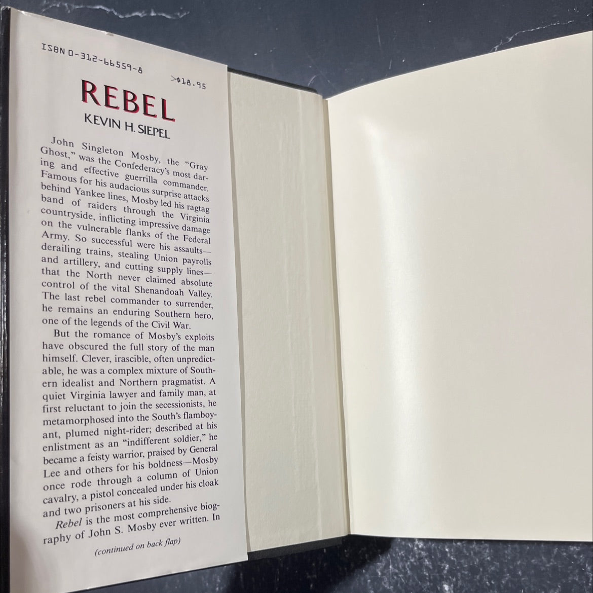 rebel the life and times of john singleton mosby book, by kevin h. siepel, 1983 Hardcover image 4