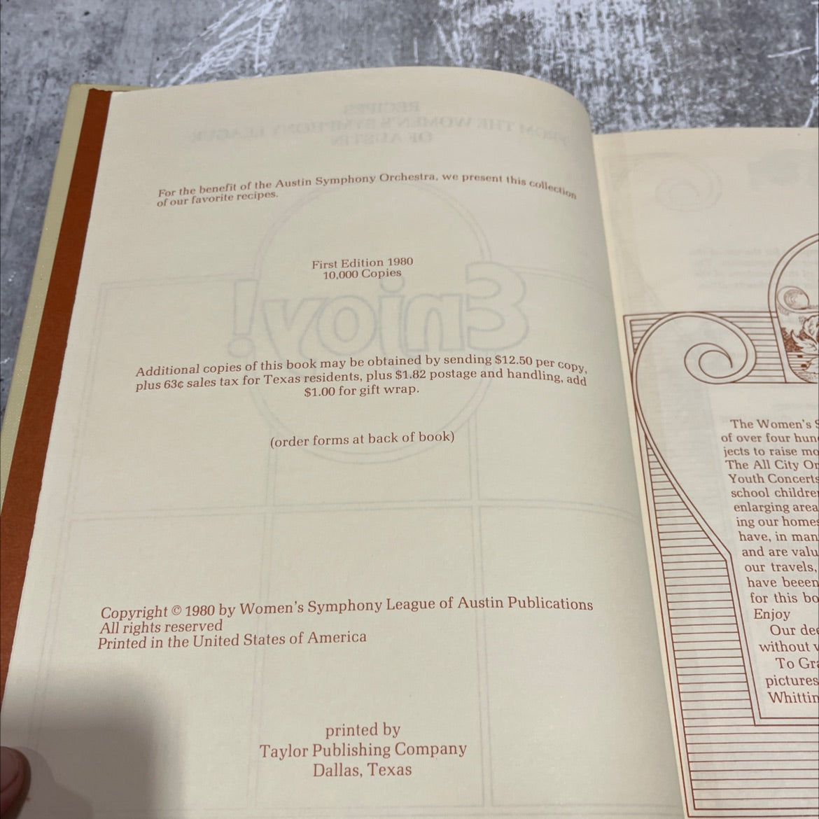 recipes from the women's symphony league of austin book, by women's symphony league of austin, 1980 Hardcover image 3