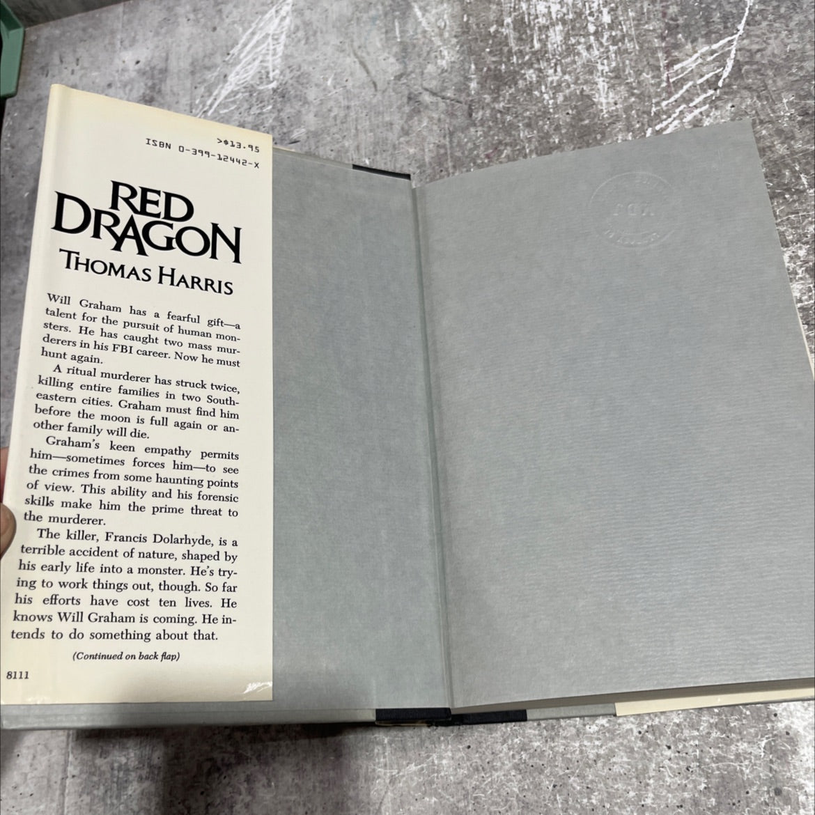 red dragon book, by Thomas Harris, 1981 Hardcover image 4