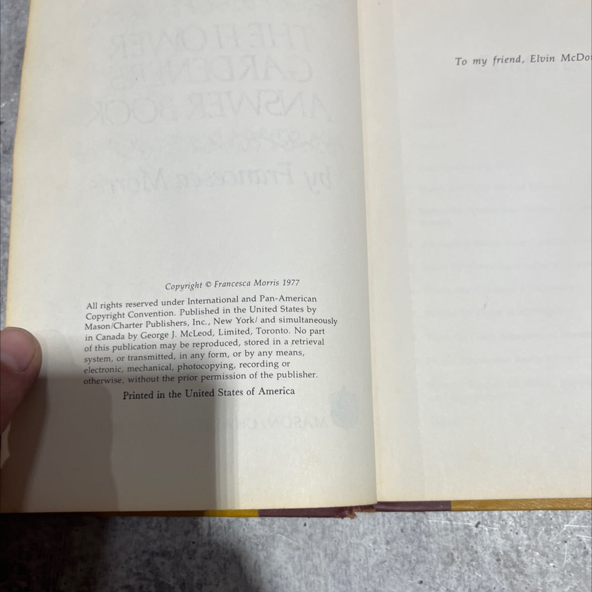 regras the flower gardener's answer book book, by Francesca Morris, 1977 Hardcover image 3