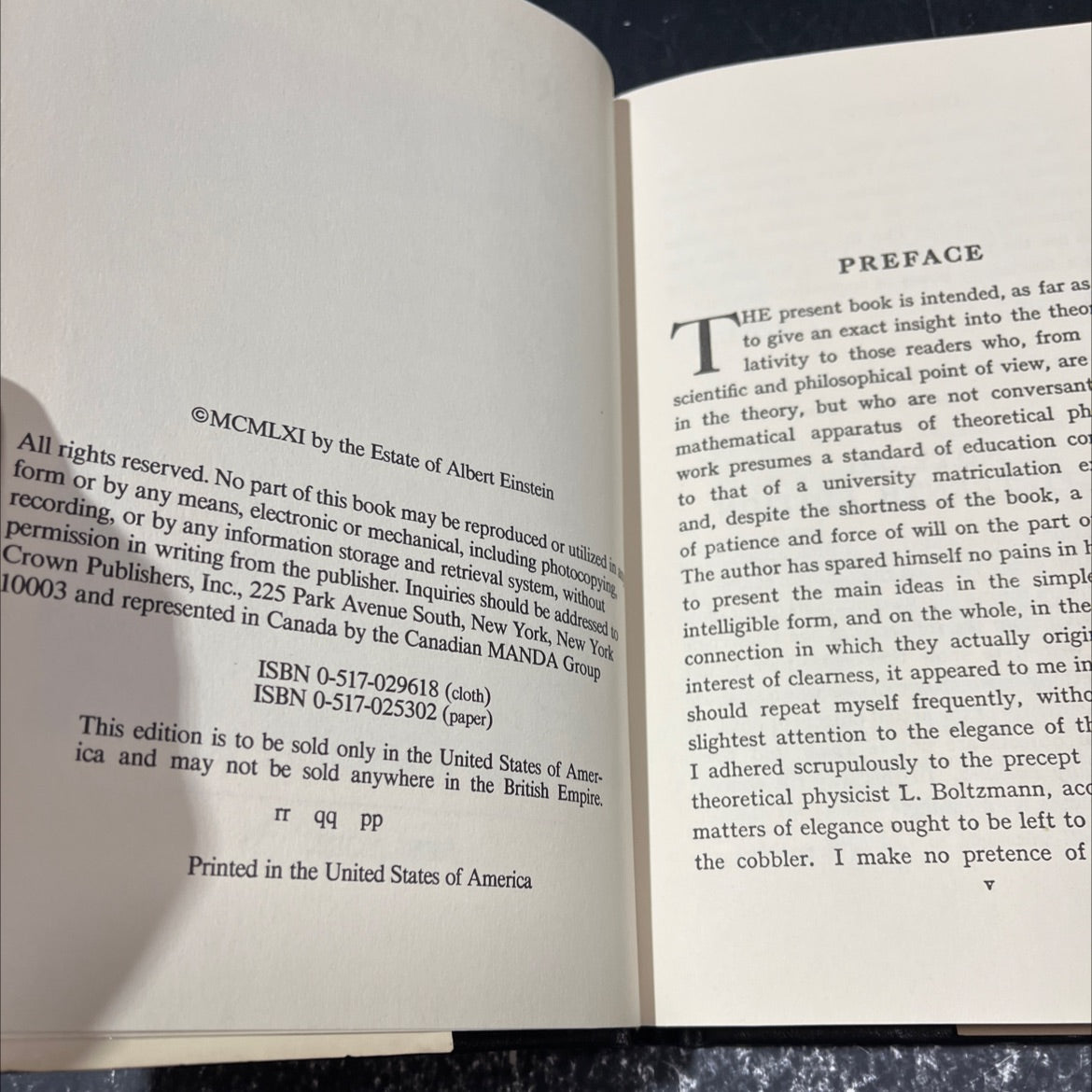 relativity the special and the general theory a popular exposition book, by albert einstein, 1961 Hardcover image 3