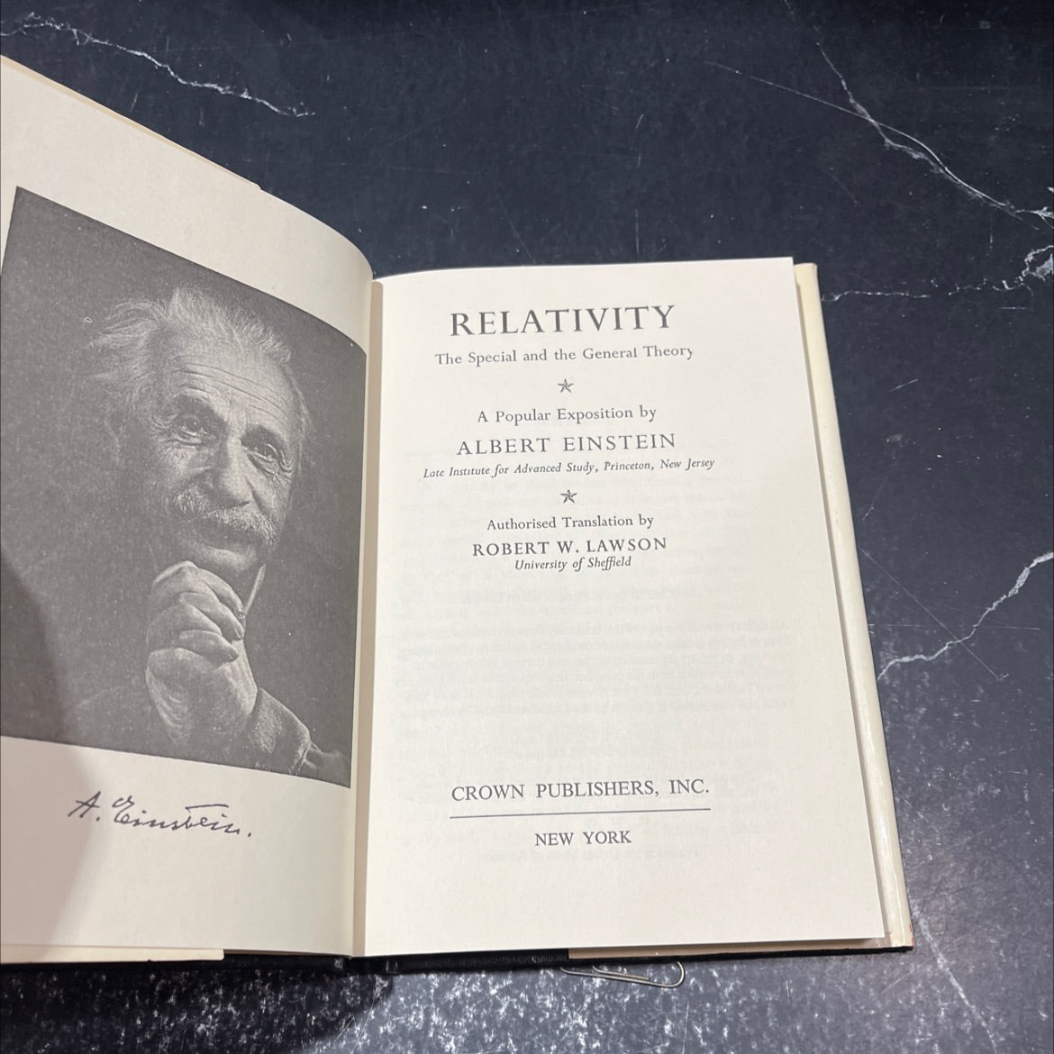 relativity the special and the general theory a popular exposition book, by albert einstein, 1961 Hardcover image 2