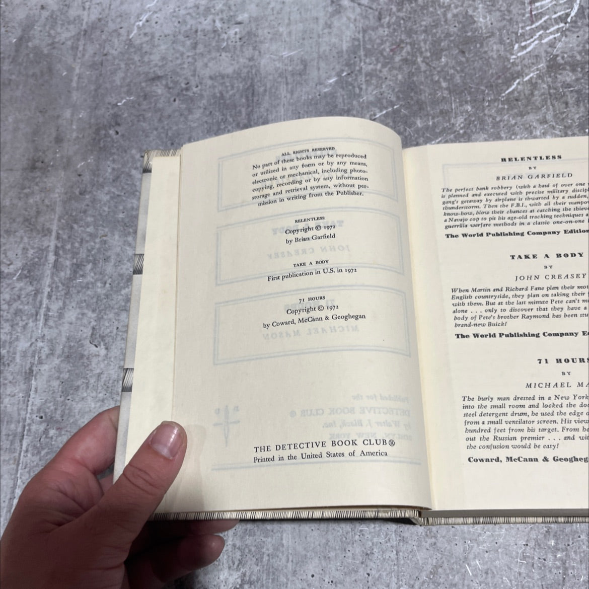 relentless book, by brian garfield, 1972 Hardcover image 3