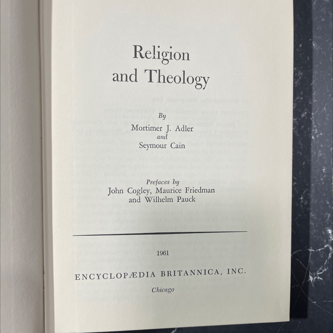 religion and theology book, by Mortimer J. Adler and Seymour Cain, 1961 Hardcover image 2