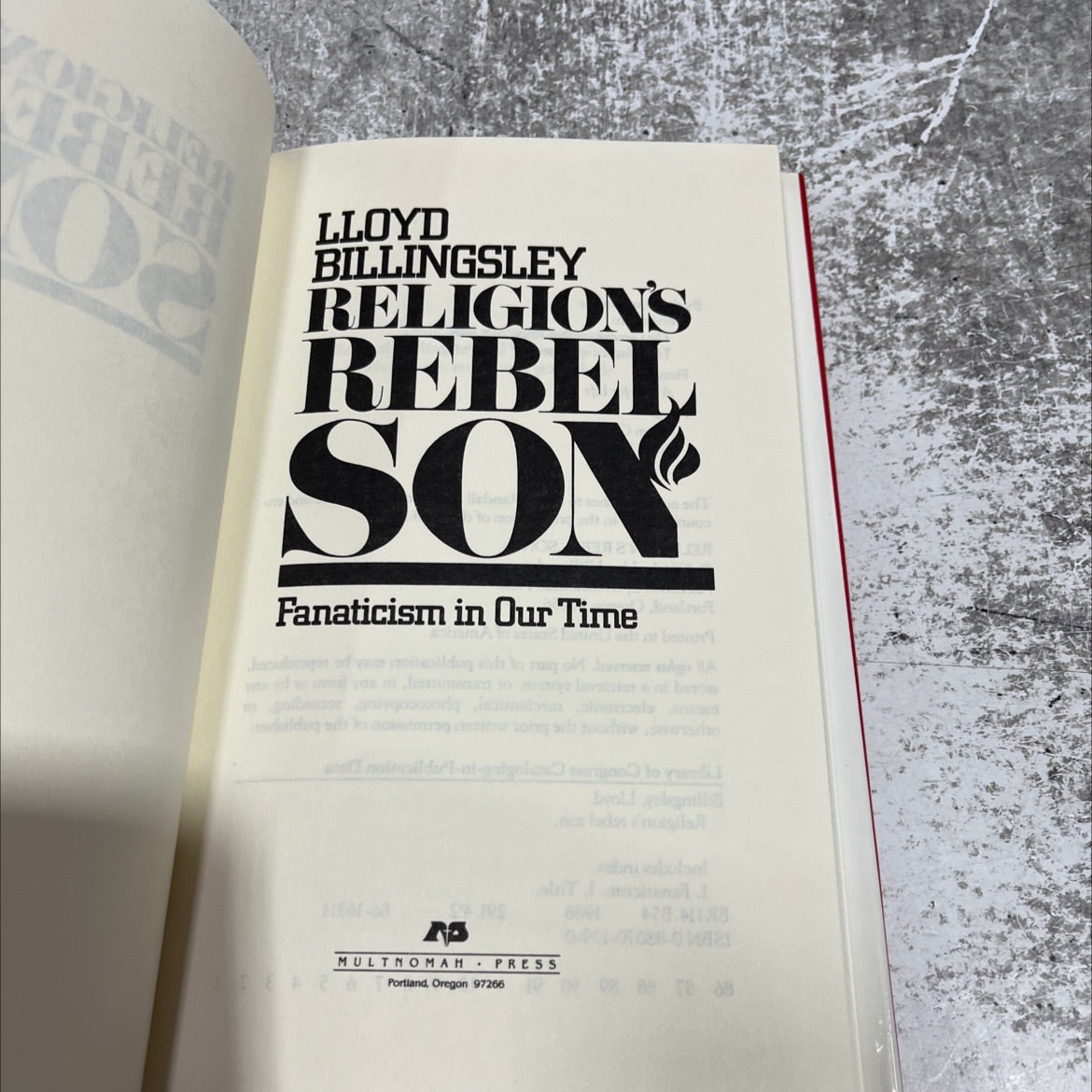 religion's rebel son book, by lloyd billingsley, 1986 Hardcover image 2