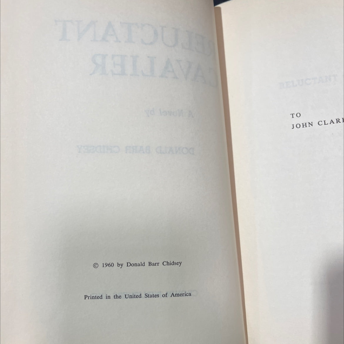 reluctant cavalier a novel book, by donald barr chidsey, 1960 Hardcover image 3