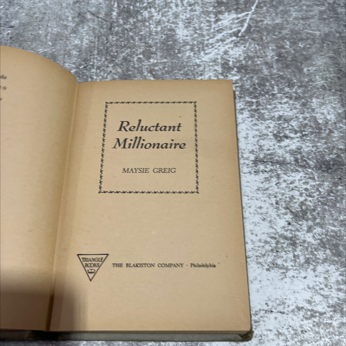 reluctant millionaire book, by maysie greig, 1970 Hardcover image 2