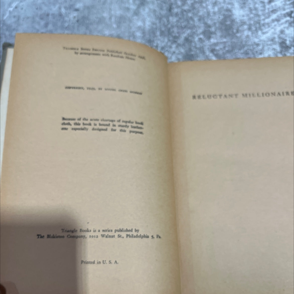 reluctant millionaire book, by maysie greig, 1970 Hardcover image 3