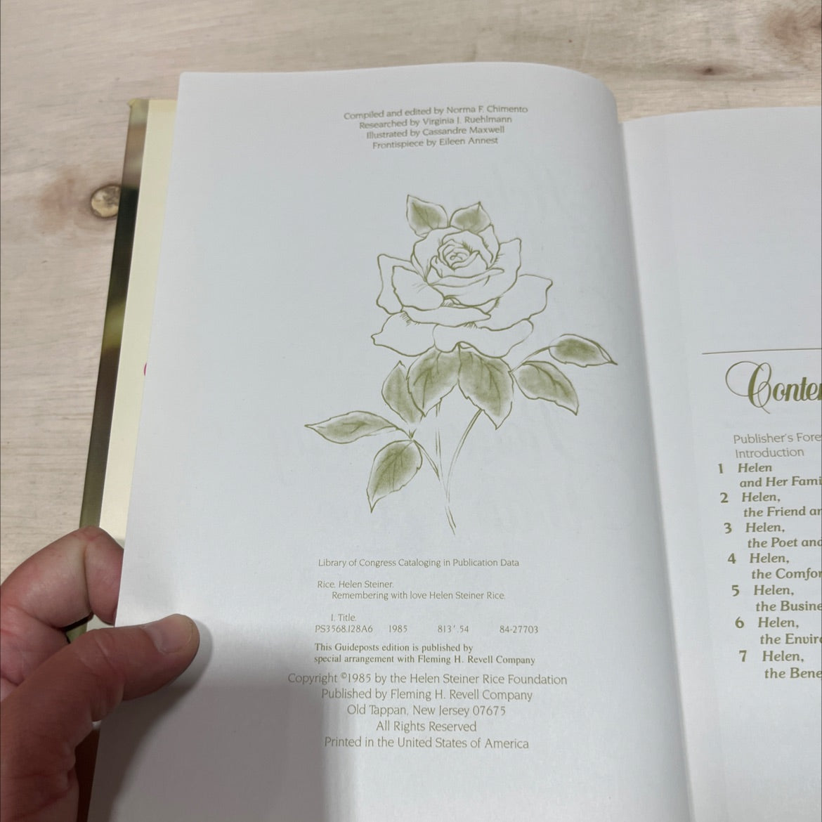 remembering with love book, by helen steiner rice, 1985 Hardcover image 3