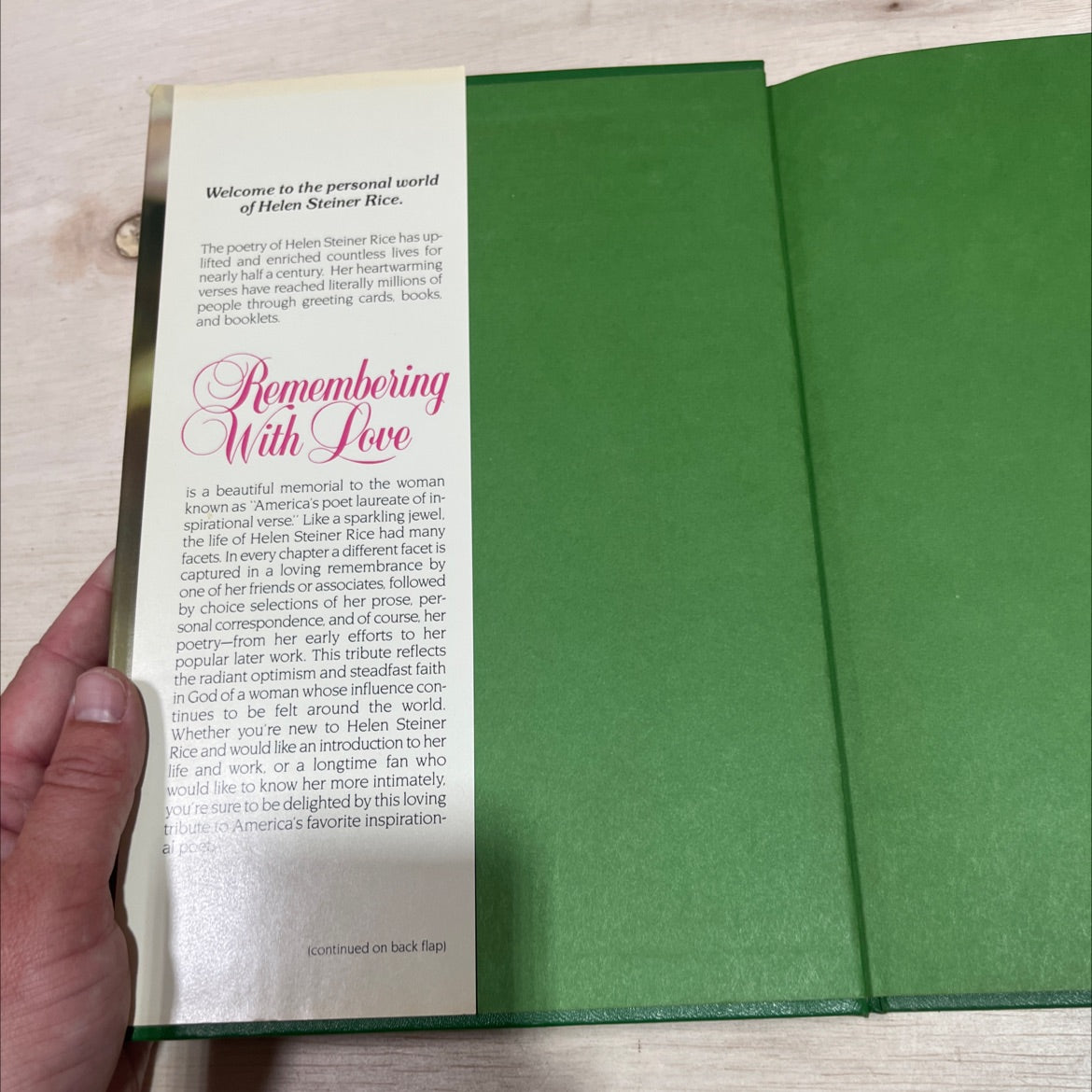 remembering with love book, by helen steiner rice, 1985 Hardcover image 4
