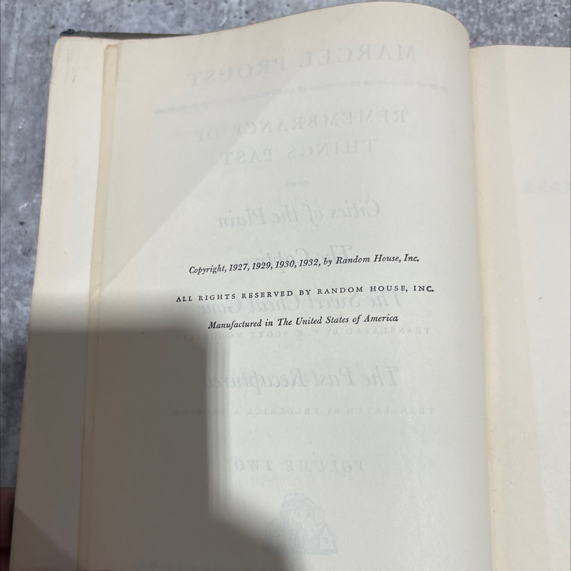 remembrance of things past book, by marcel proust, 1932 Hardcover image 3