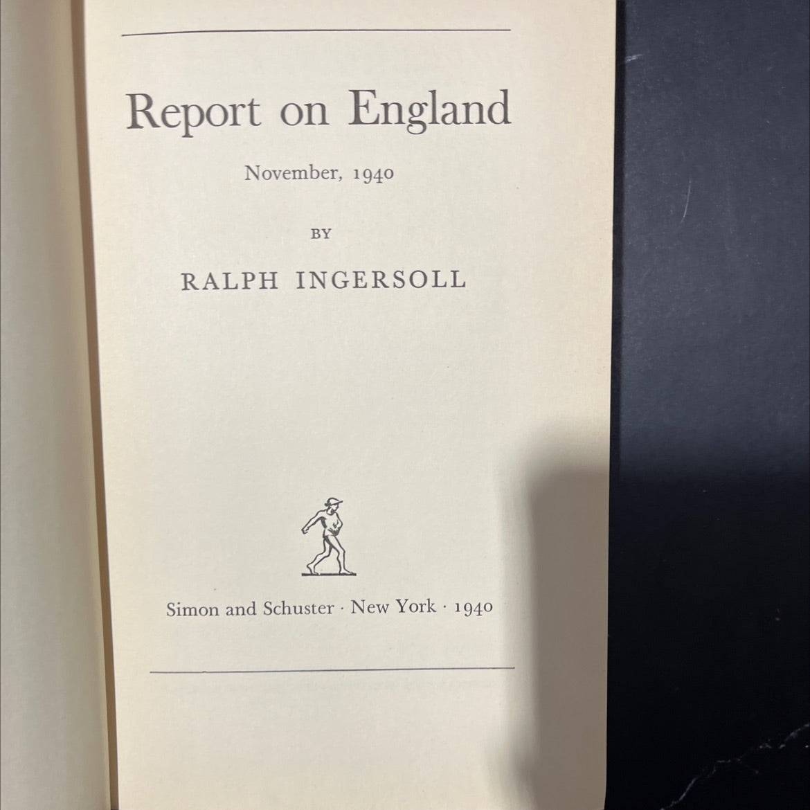 report on england november, 1940 book, by ralph ingersoll, 1940 Hardcover image 2
