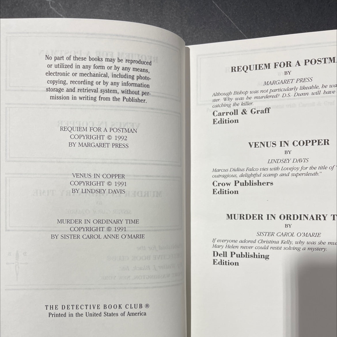 requiem for a postman book, by margaret press, 1992 Hardcover image 3