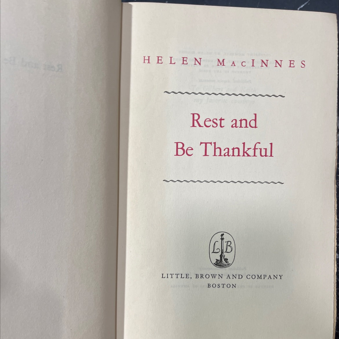 rest and be thankful book, by helen macinnes, 1949 Hardcover image 2
