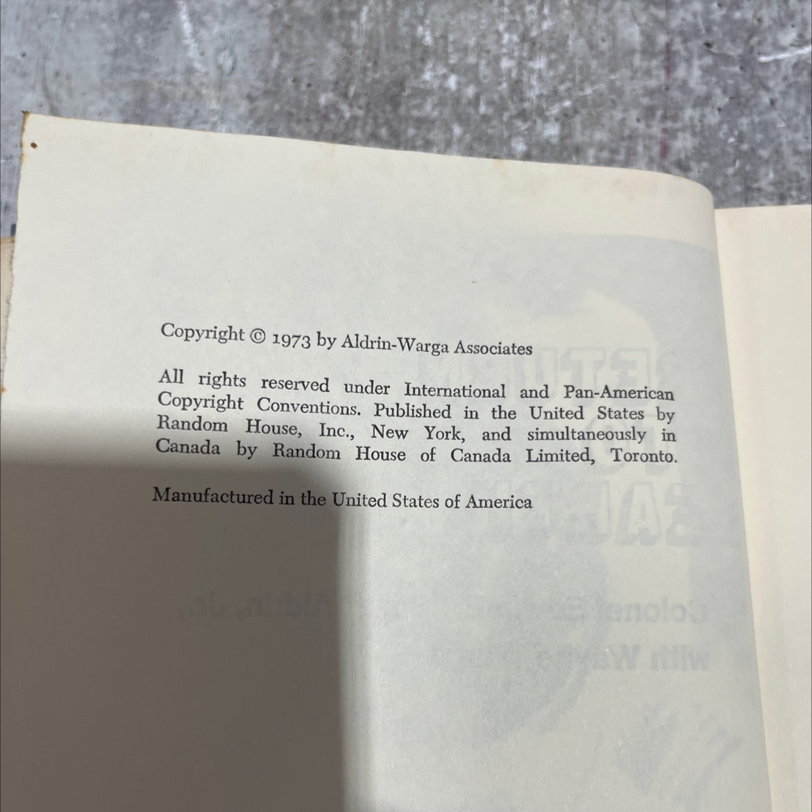 return to earth book, by colonel edwin e. \"buzz\" aldrin, jr., 1973 Hardcover image 3