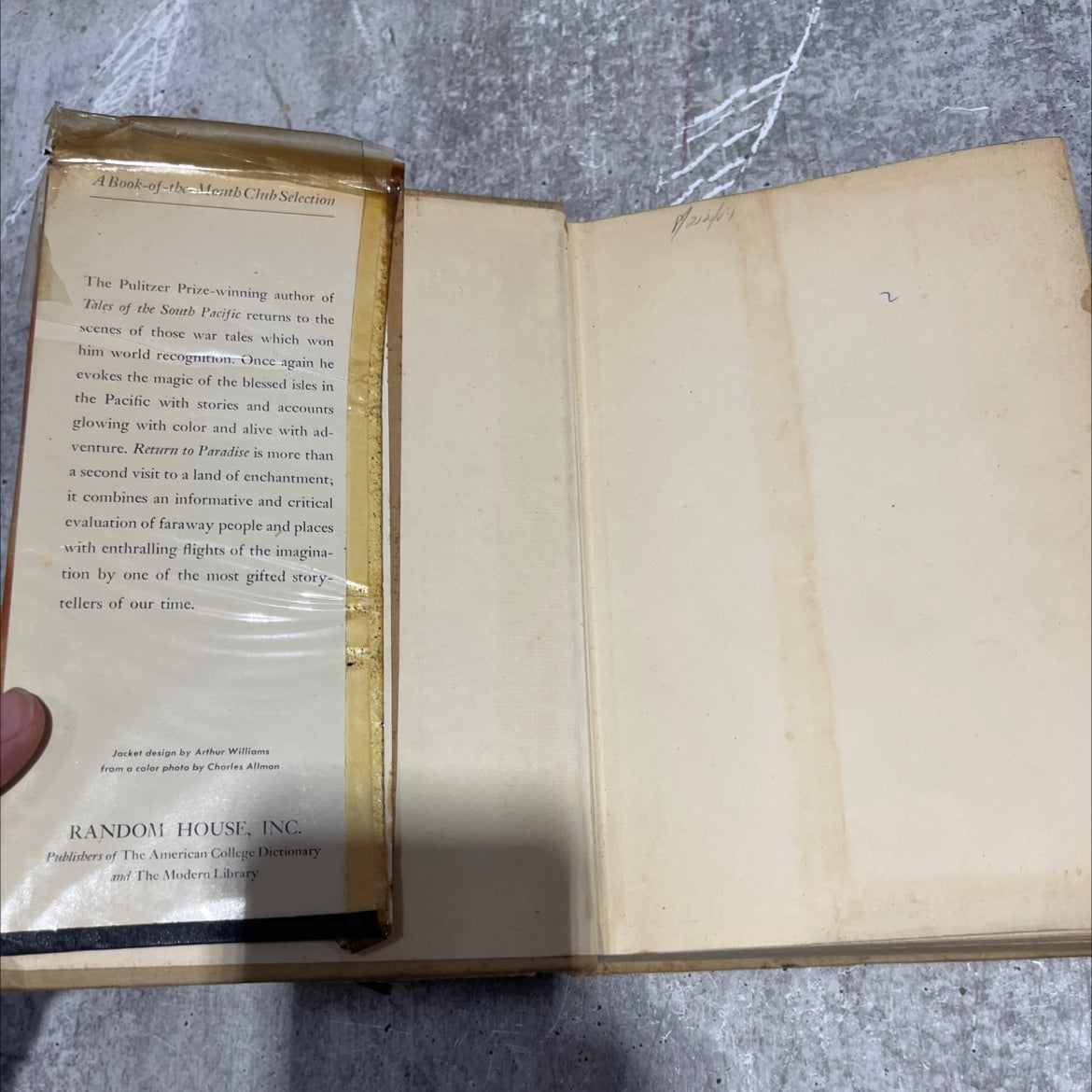 return to paradise book, by james a. michener, 1951 Hardcover image 4