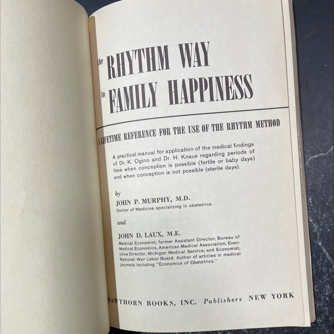 rhythm way family happiness lifetime reference for the use of the rhythm method book, by john p. murphy, m.d., john d. image 2