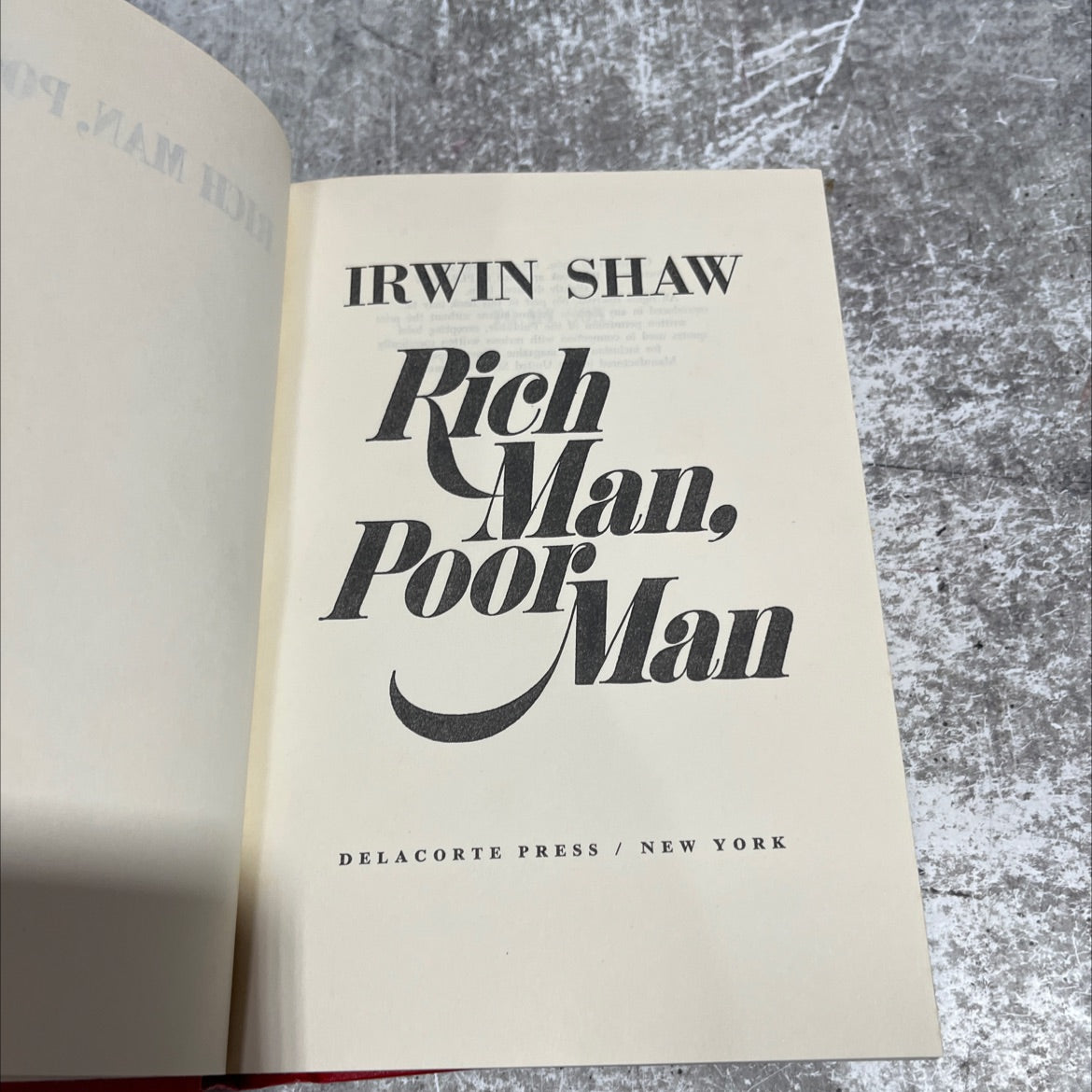 rich man, poor man book, by irwin shaw, 1970 Hardcover image 2
