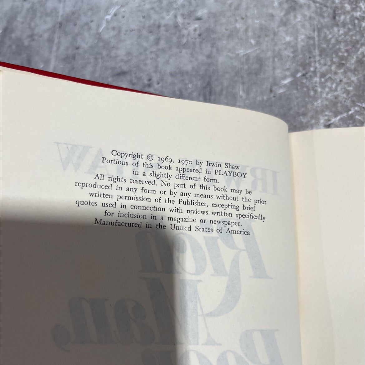 rich man, poor man book, by irwin shaw, 1970 Hardcover image 3