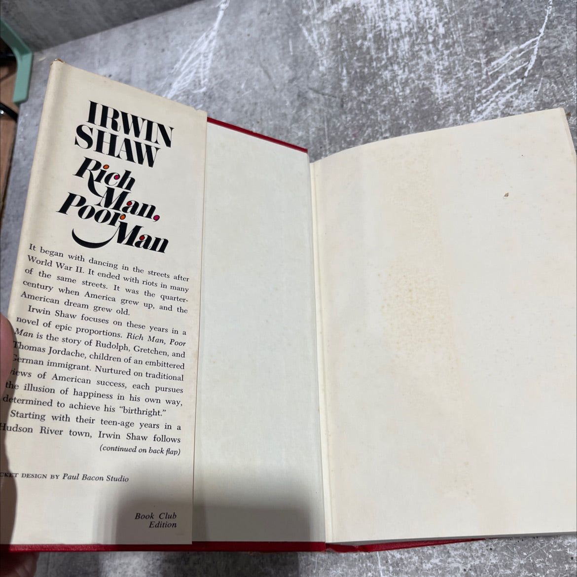 rich man, poor man book, by irwin shaw, 1970 Hardcover image 4