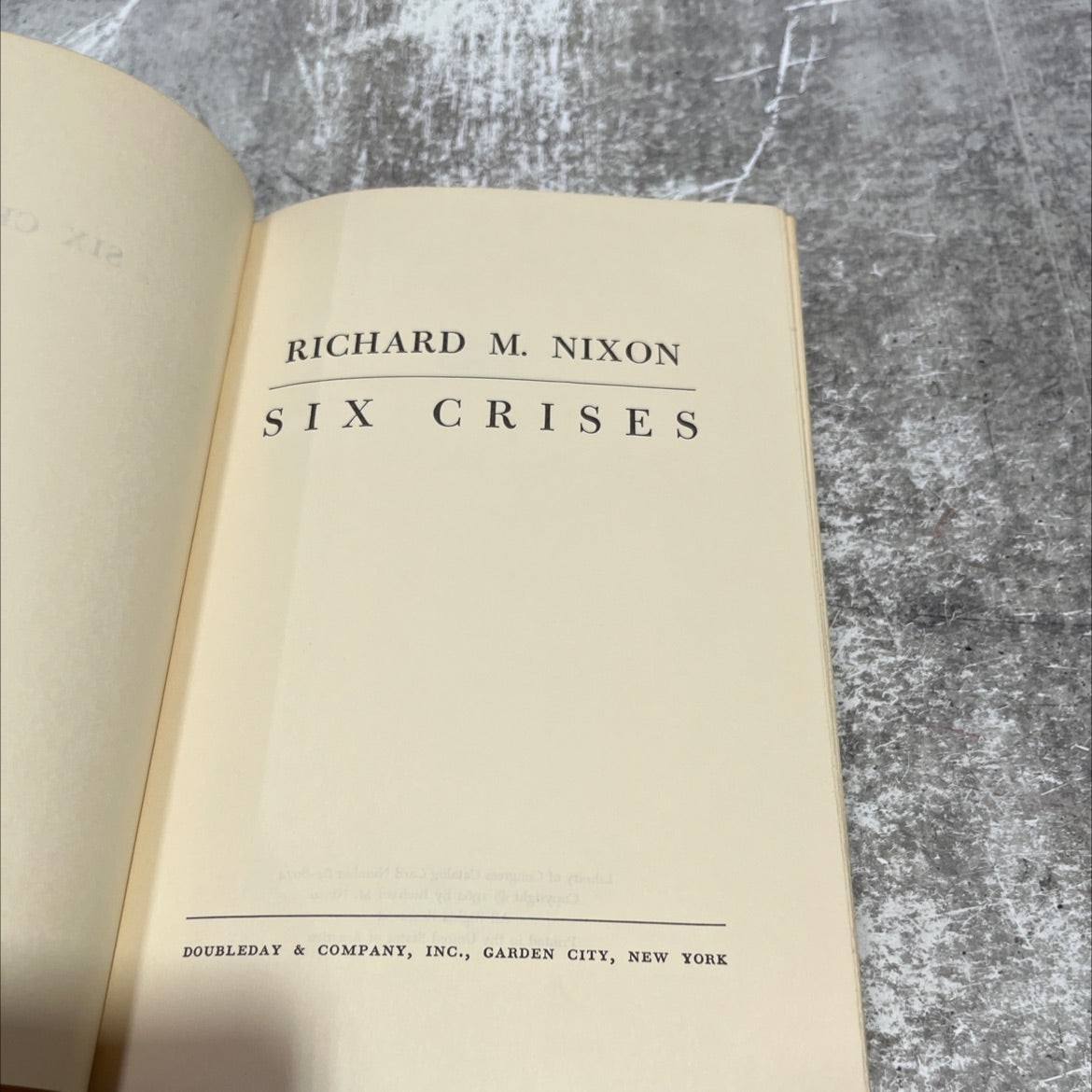 richard m. nixon six crises book, by richard m. nixon, 1962 Hardcover image 2