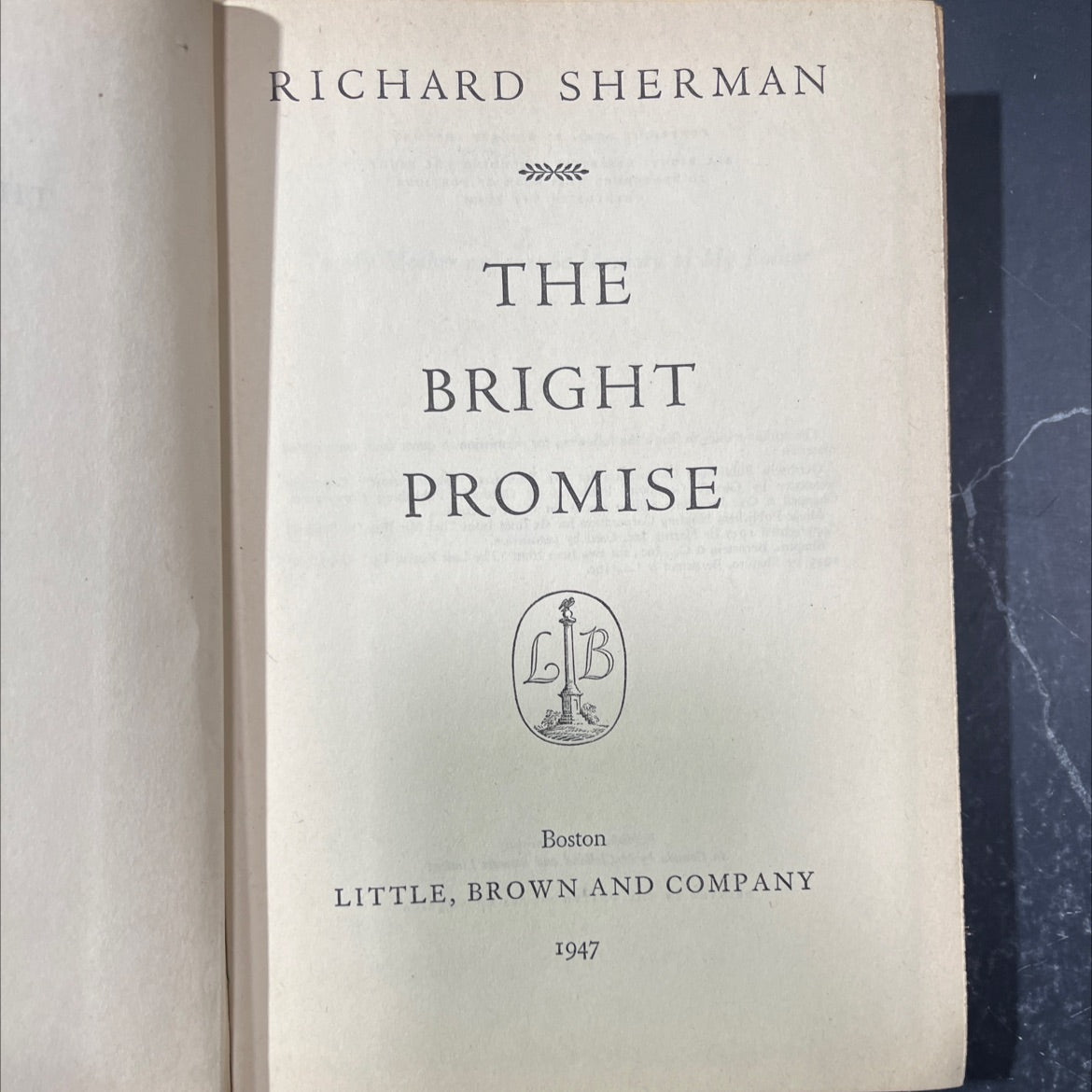 richard sherman the bright promise book, by richard sherman, 1947 Hardcover image 2