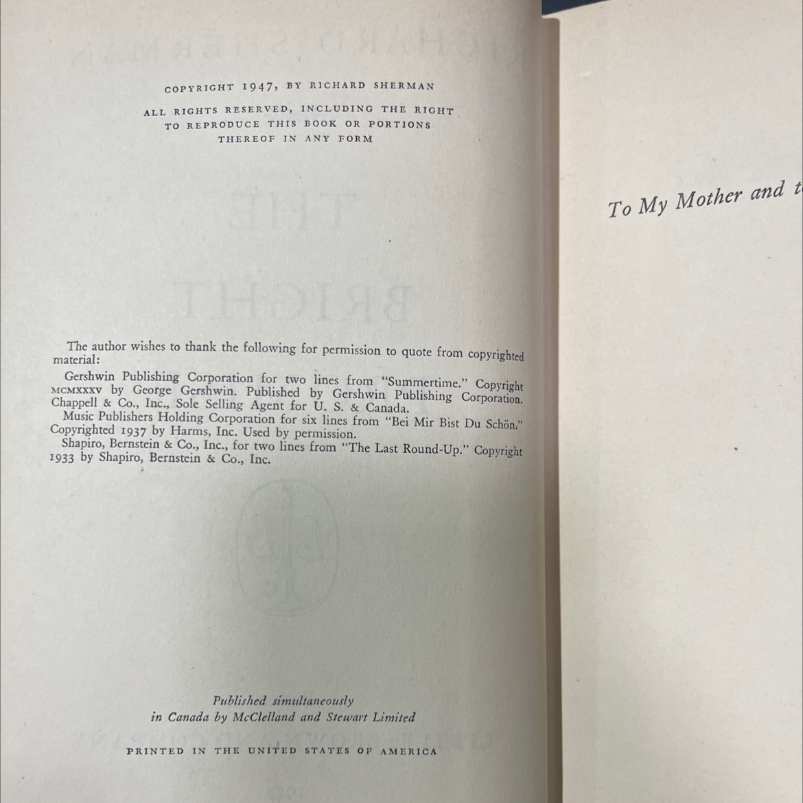 richard sherman the bright promise book, by richard sherman, 1947 Hardcover image 3