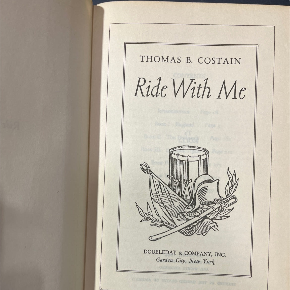 ride with me book, by thomas b. costain, 1944 Hardcover image 2