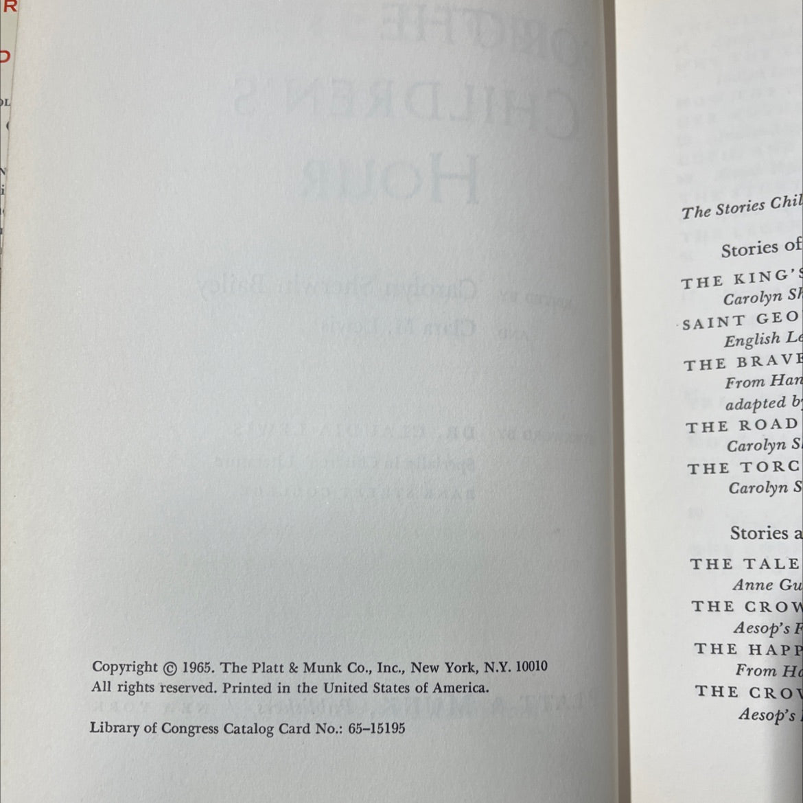 ries for the children's book, by carolyn sherwin bailey, clara m. lewis, 1965 Hardcover image 3