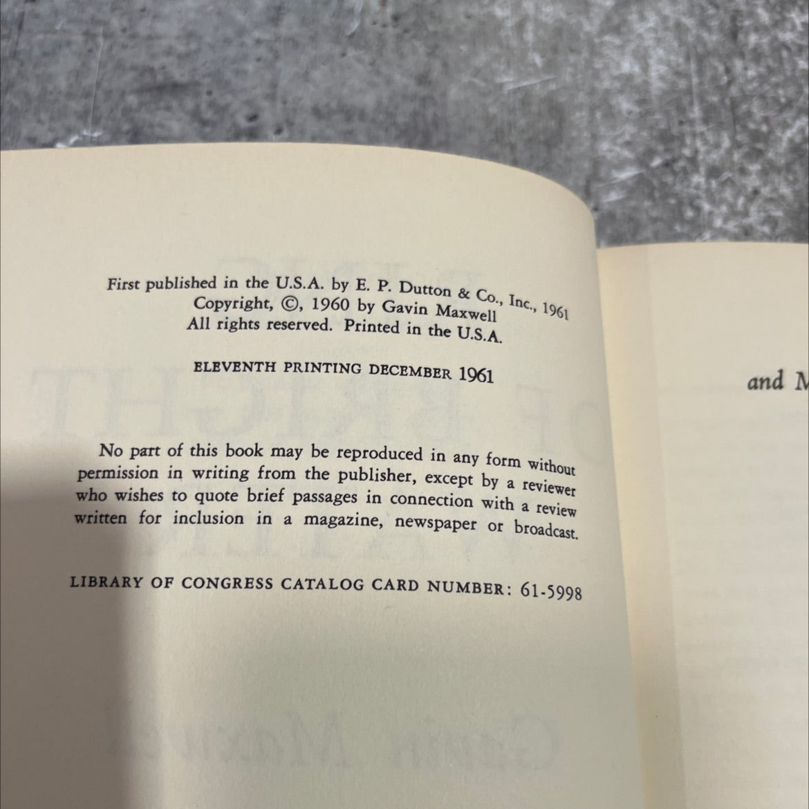 ring of bright water book, by gavin maxwell, 1961 Hardcover image 3