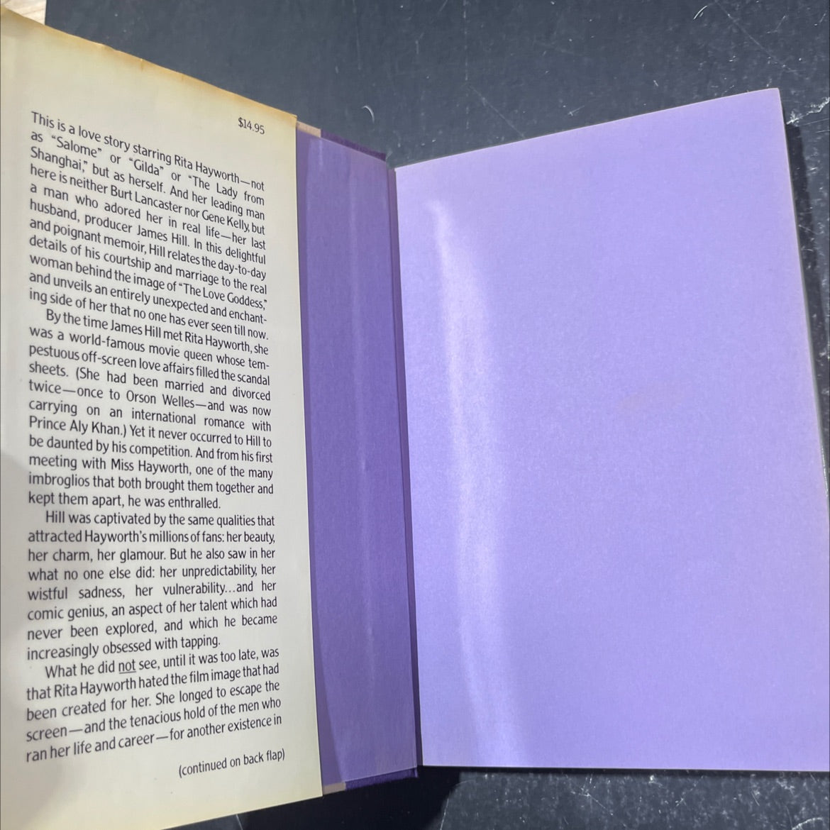 rita hayworth a memoir book, by james hill, 1983 Hardcover image 4