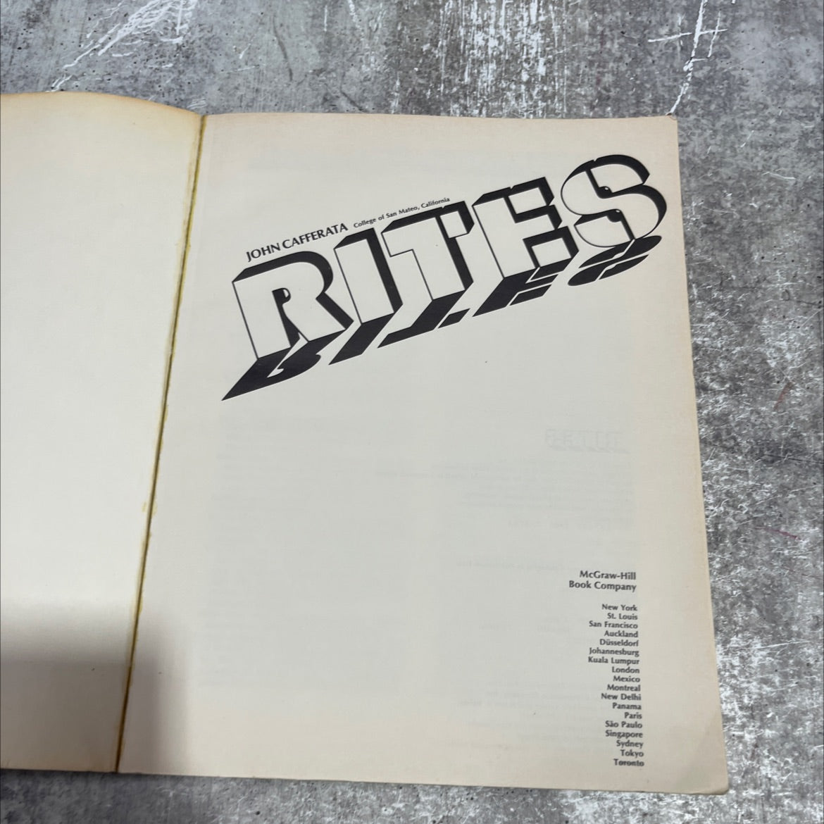 rites book, by john cafferata, 1975 Paperback image 2