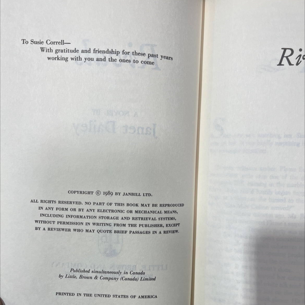 rivals book, by janet dailey, 1989 Hardcover image 3