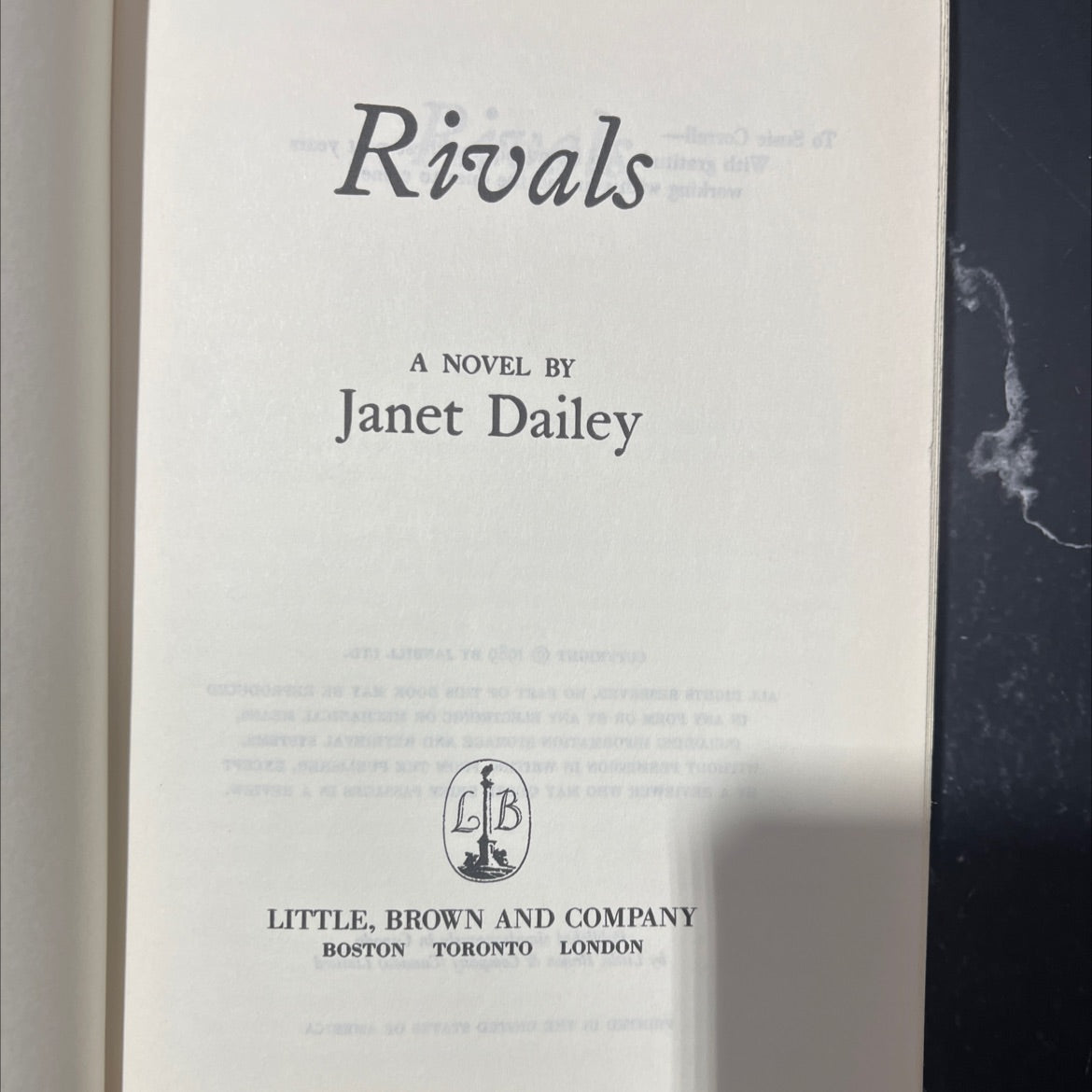 rivals book, by Janet Dailey, 1989 Hardcover image 2