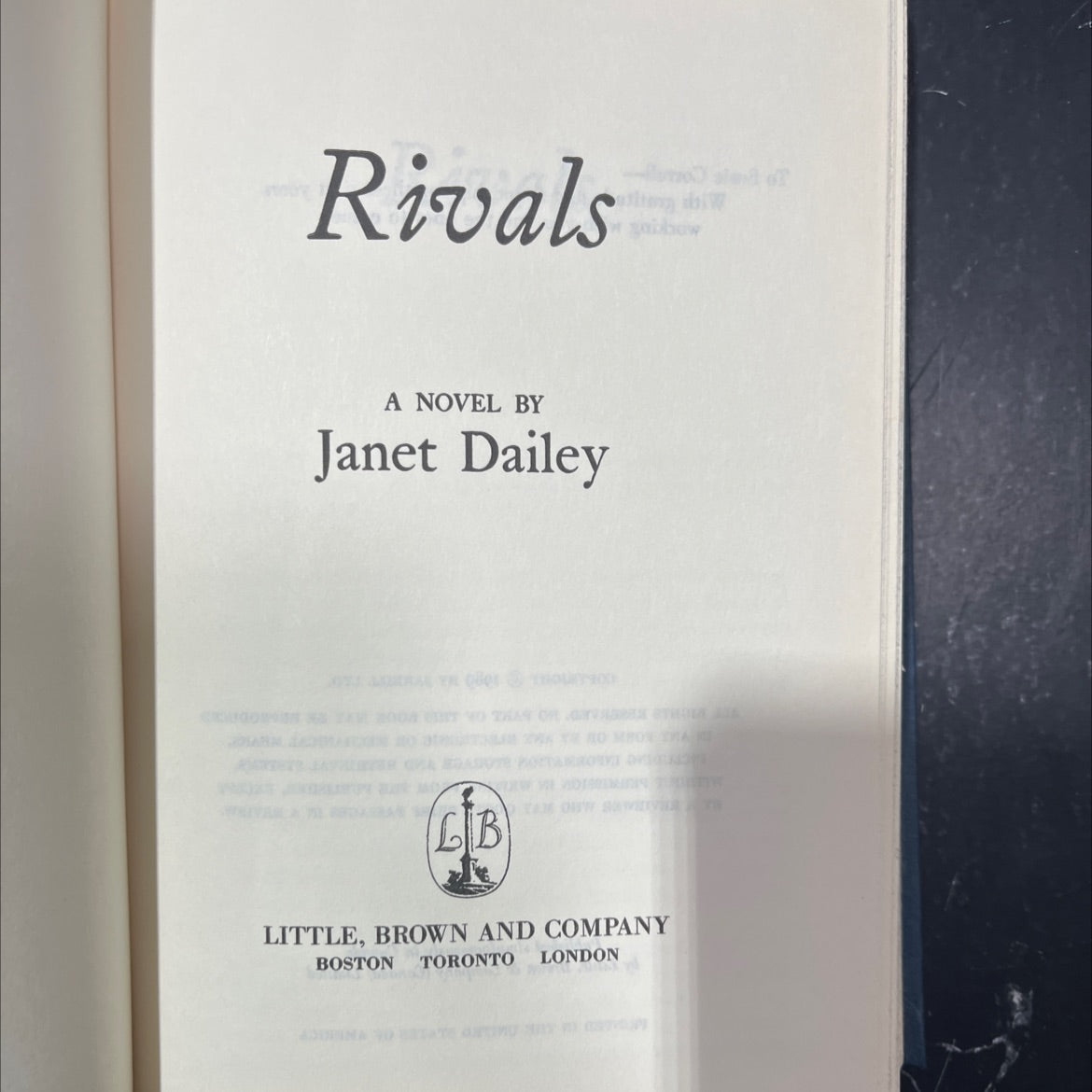 rivals book, by janet dailey, 1989 Hardcover image 2