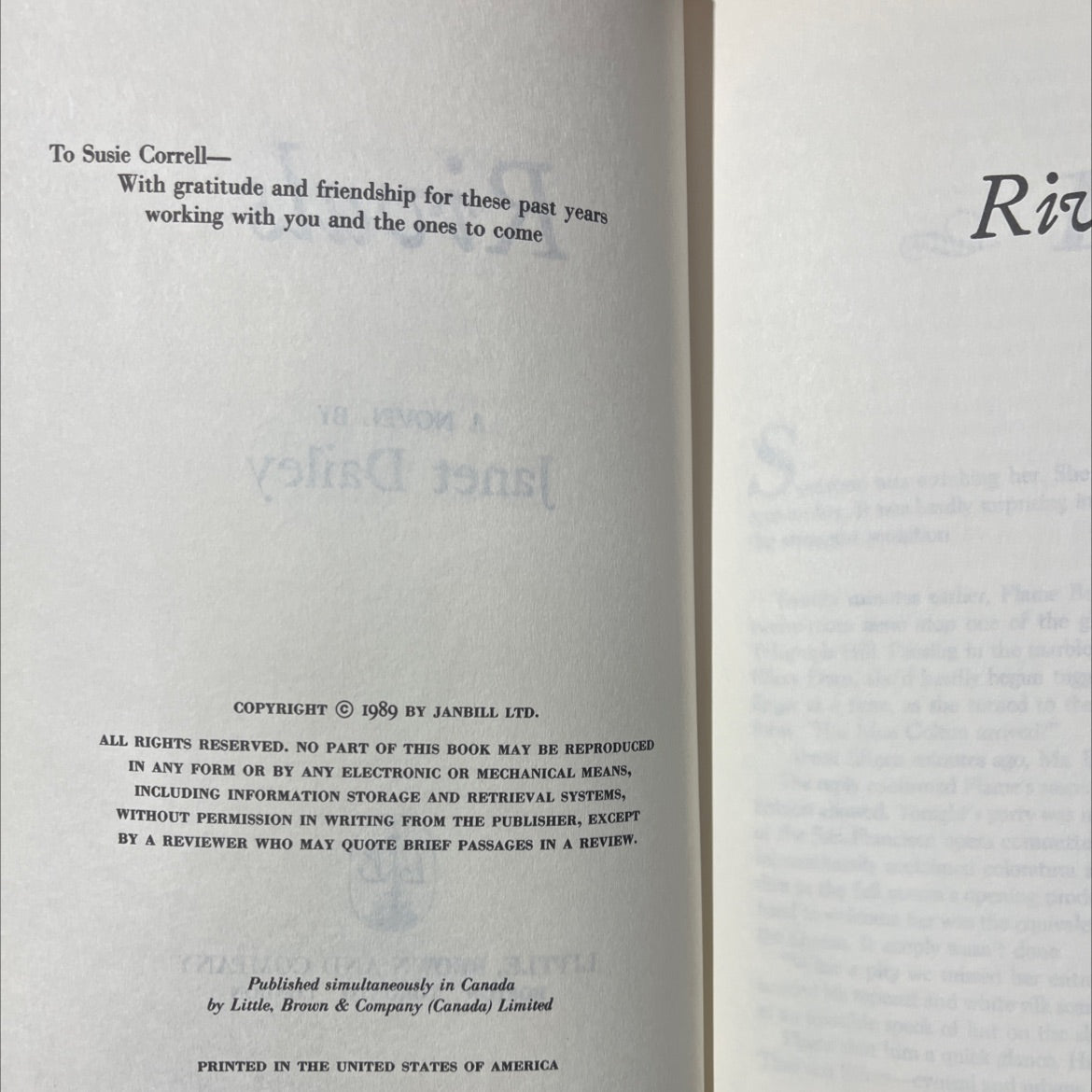 rivals book, by Janet Dailey, 1989 Hardcover image 3