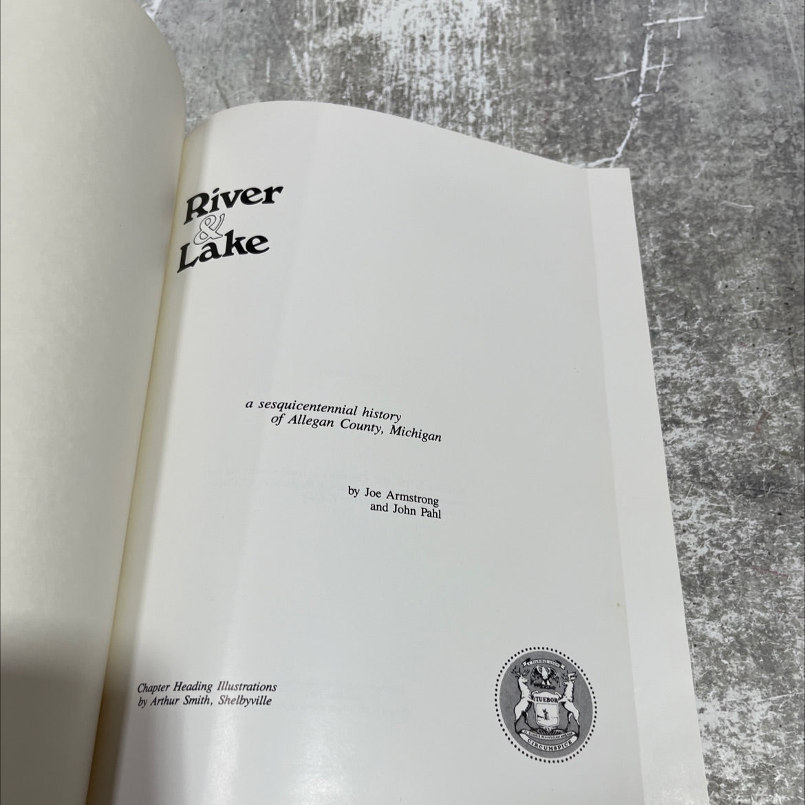 river lake a sesquicentennial history of allegan county, michigan book, by Joe Armstrong and John Pahl, 1985 Hardcover image 2