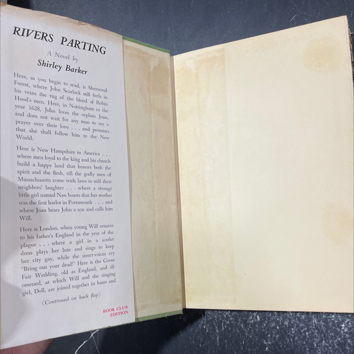 rivers parting book, by Shirley Barker, 1970 Hardcover image 4